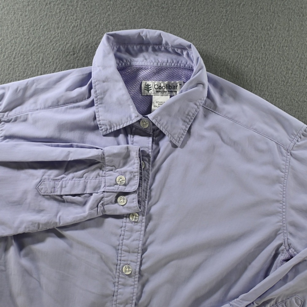 Coolibar Womens Sun Protection Button Down Fishing Shirt XS Lavender Purple
